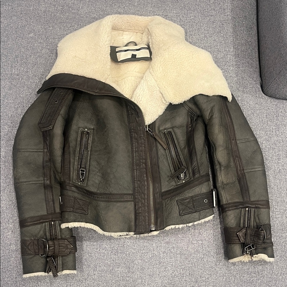 Shearling Lined Leather Jacket - image 1